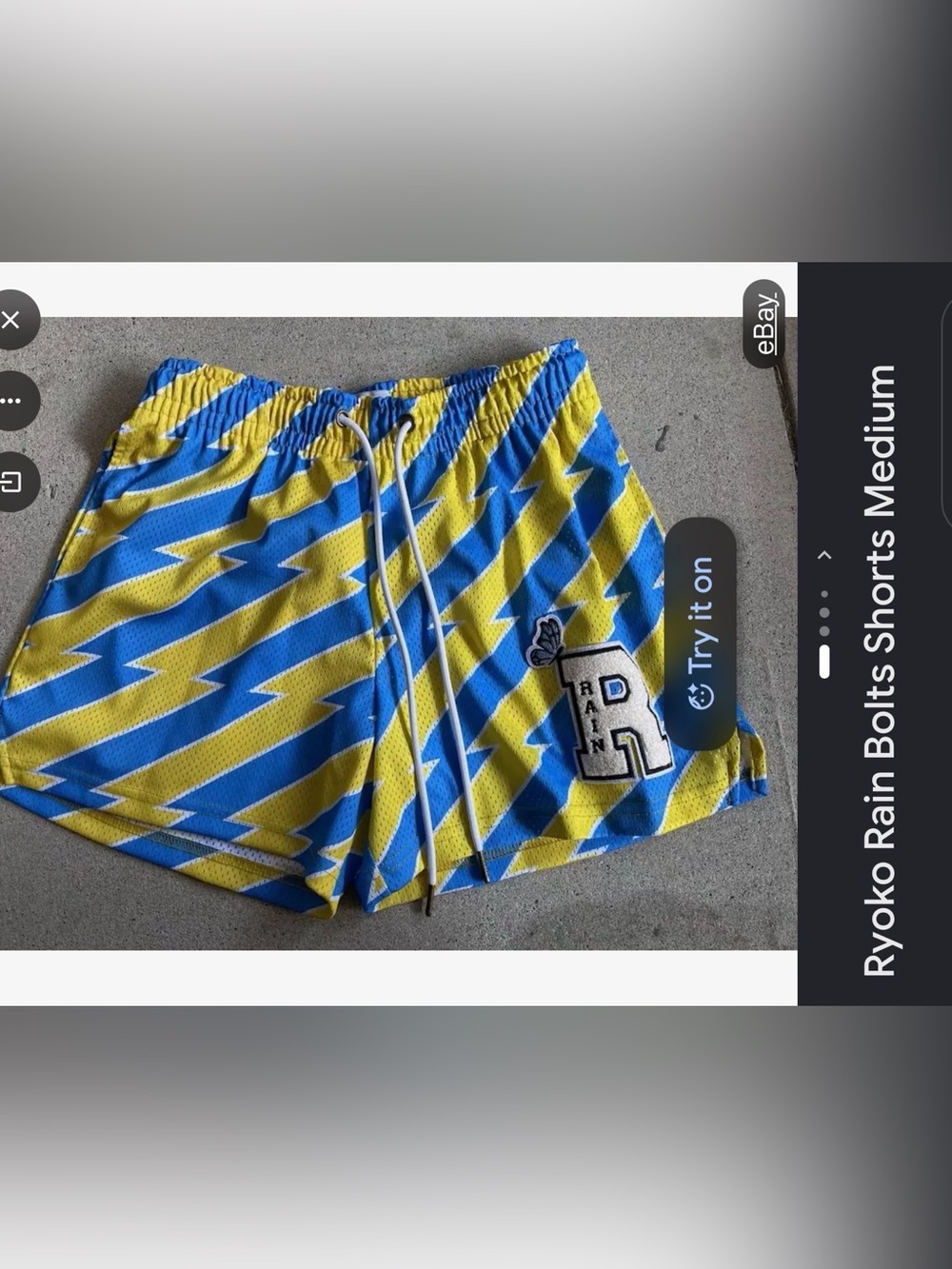 Ryoko Rain Blue & Yellow Graphic Elastic Shorts
